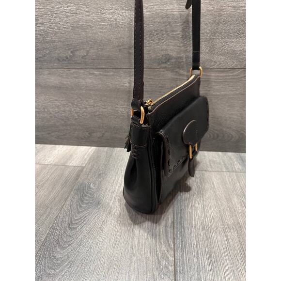 Dooney & Bourke Florentine Leather Binocular Crossbody Whipstitch bag B000545 - Picture 9 of 14